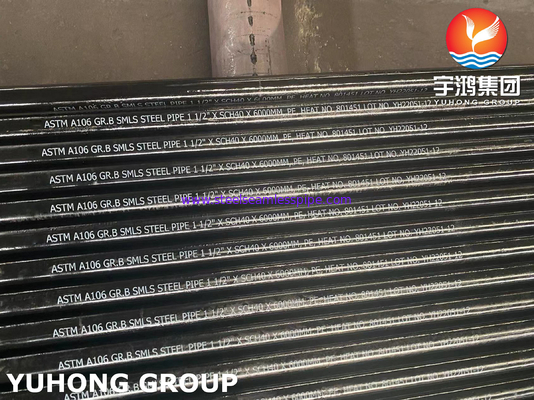 ASTM A106 / A53 / API 5L PSL1 GR. B Carbon Steel Seamless Pipe Permukaan Diminyaki Hitam
