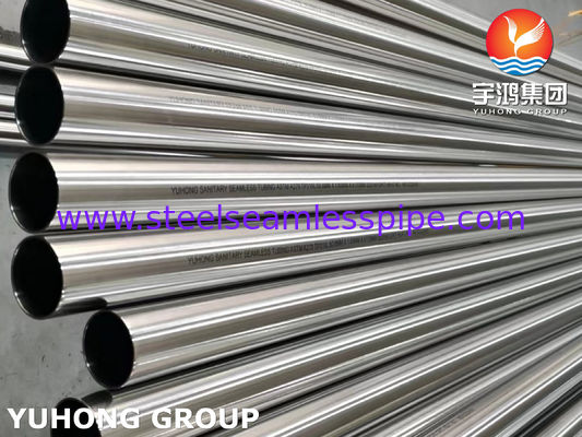 Stainless Steel Seamless Sanitary Tube ASTM A270 TP316L 320 Grit Polished di luar