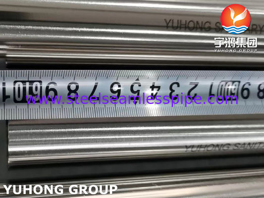Stainless Steel Seamless Sanitary Tube ASTM A270 TP316L 320 Grit Polished di luar