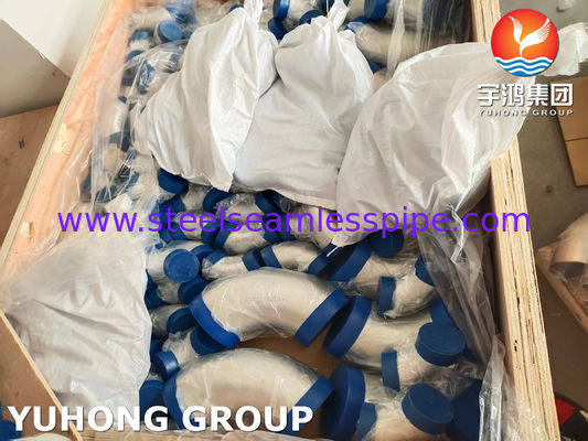 ASTM A403 WP304-S Fitting pipa las tanpa jahitan Radius panjang baja tahan karat 90 derajat siku but