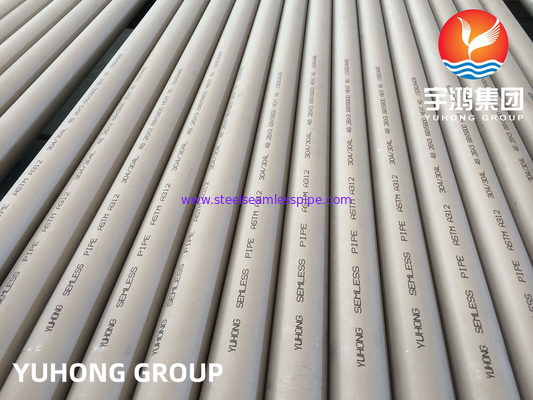 ASTM A312 TP304, TP304L Stainless Steel Seamless Round Pipe Untuk Peralatan Laut