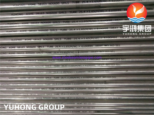 ASME SB163 Inconel 600 / UNS N06600 Nikel Alloy Seamless Heat Exchanger Tube