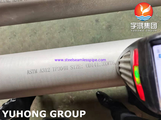 ASTM A312 TP304H Stainless Steel Pipa Mulus Cold Rolled Aplikasi Suhu Tinggi