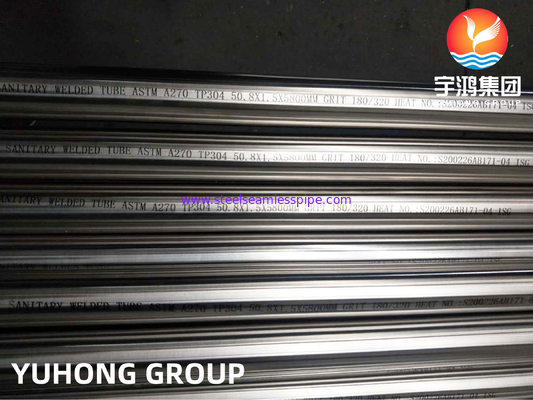 ASTM A270 TP304 Stainless Steel Welded Tube, Bright Annealed Treatment Digunakan dalam Aplikasi Sanitasi