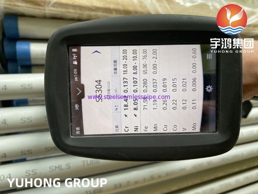 ASME SA213 TP304/304L 1.4301/1.4307 Tabung Penukar Panas Mulus Baja Tahan Karat