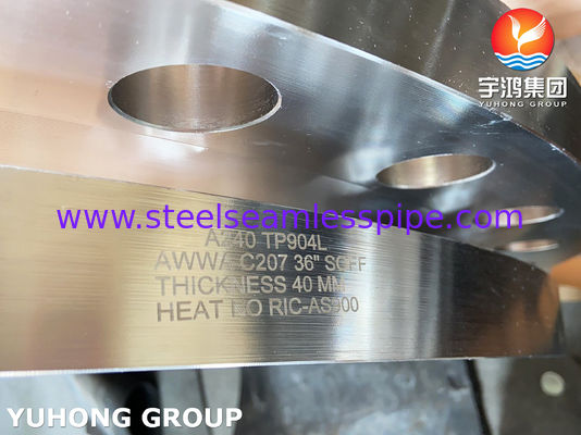 Flensa Slip-On ASTM A240 SS904L yang Dibuat dengan Permukaan Datar AWWA C207 dan Dimensi Kustom