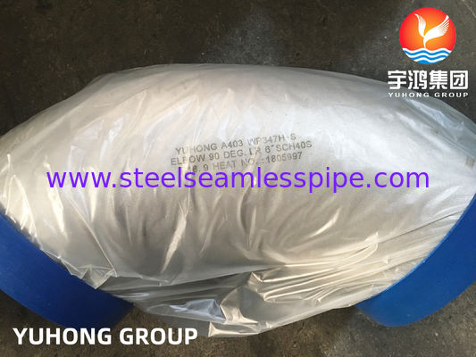 ASTM A403 WP347H-S 90° Siku Radius Panjang Sambungan Las Pantat untuk Pipa Proses Suhu Tinggi