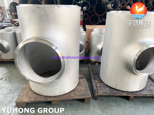 SS316L Butt Weld Fitting, A403 WP316L Equal Tee (tanpa jahitan / dilas), B16.9 Standar