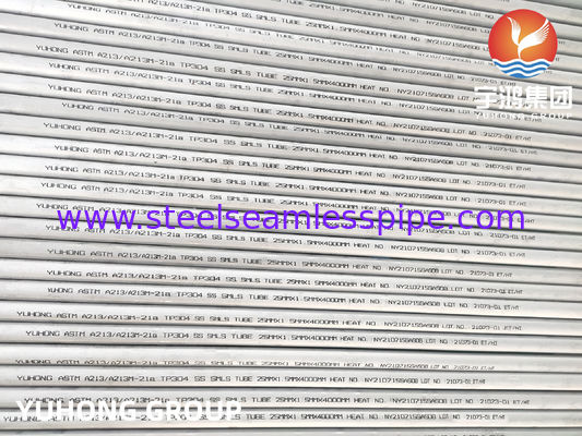 ASTM A213 TP304 Stainless Steel Seamless Tube Pickled & Annealed untuk Exchanger Panas dan Boiler
