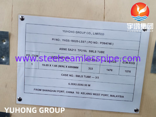 Pipa Mulus Baja Tahan Karat ASTM A213 TP316L dengan Ketahanan Korosi Tinggi untuk Penukar Panas ET HT