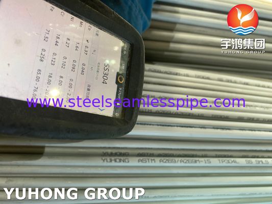 ASTM A269 TP304L Stainless Steel Seamless Tube Piled Annealed untuk Penukar Panas dengan Uji PMI