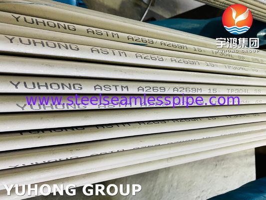 ASTM A269 TP304L Stainless Steel Seamless Tube Piled Annealed untuk Penukar Panas dengan Uji PMI