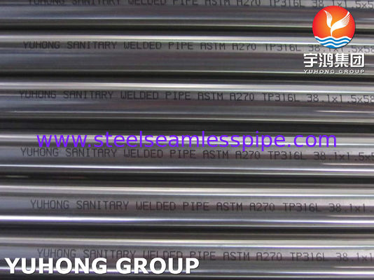 ASTM A270 TP316L Pipa tanpa jahitan stainless steel sanitasi dengan permukaan yang terang dan tahan korosi