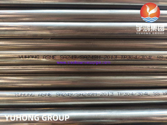 ASME SA249 TP304 304L SUS304 1.4301 tabung las untuk kondensor boiler