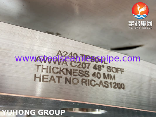 ASTM A240 Alloy 904L / UNS N08904 AWWA C207 Ring Type Flange untuk Layanan Perairan