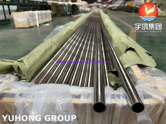 ASME SB111 UNS C71500 Tabung Tembaga Nikel, Air Laut CuNi 70/30 Tabung Tanpa Jajar