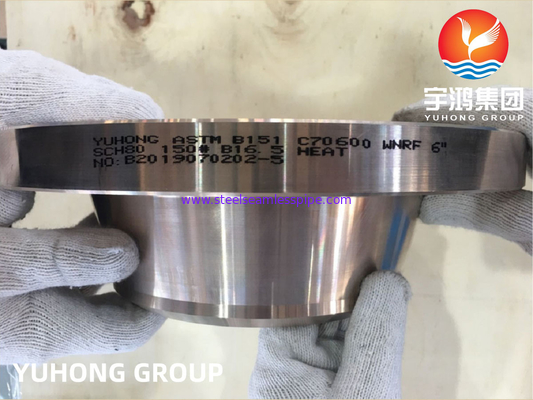 ASTM B151 C70600 2.0872 Flange Weldneck Tempa Paduan Cu-Ni RF B16.5