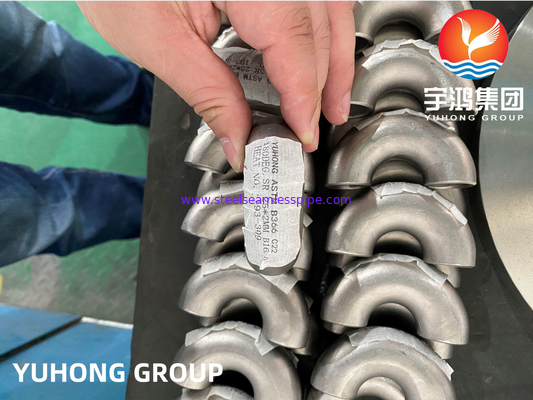 HASTELLOY C22 ELBOW 90 / 180 DEG FITNING ALLOY NICKEL yang dilas di belakang