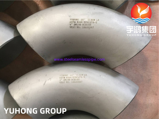 ASTM B366 C276 Pipa Siku Stainless Steel Fitting B16.9 Untuk Minyak Gas