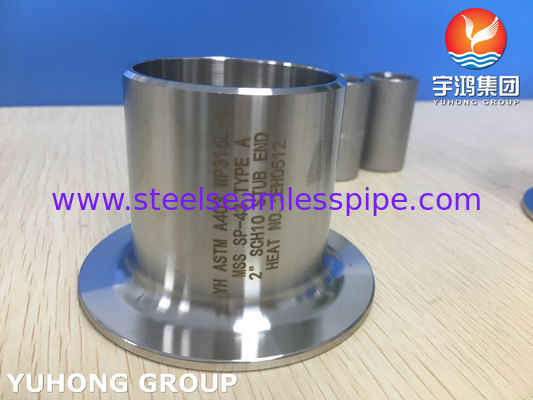 A403 WP316L Long Stub End Type A, Fitting Connection of Wrought Stainless Steel to Lap Joint Flanges