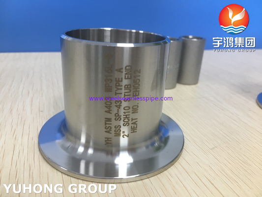ASTM A403 WP316L-S Stub End TYPE A BW Minyak Gas Petrokimia Gas Alam