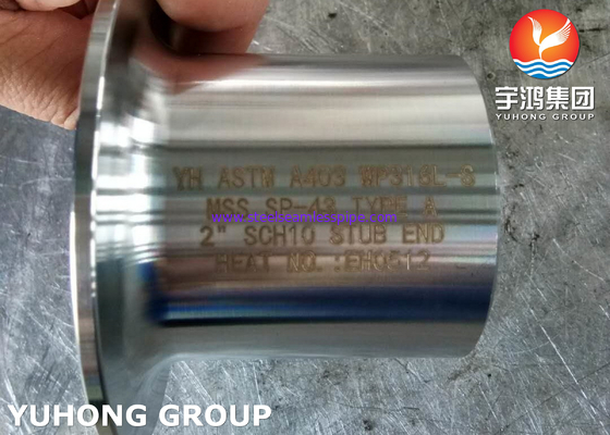 ASTM A403 WP316L-S Stub End TYPE A BW Minyak Gas Petrokimia Gas Alam