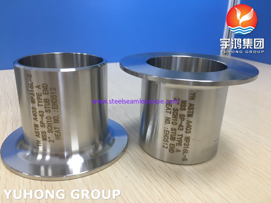 ASTM A403 WP316L-S Stub End TYPE A BW Minyak Gas Petrokimia Gas Alam