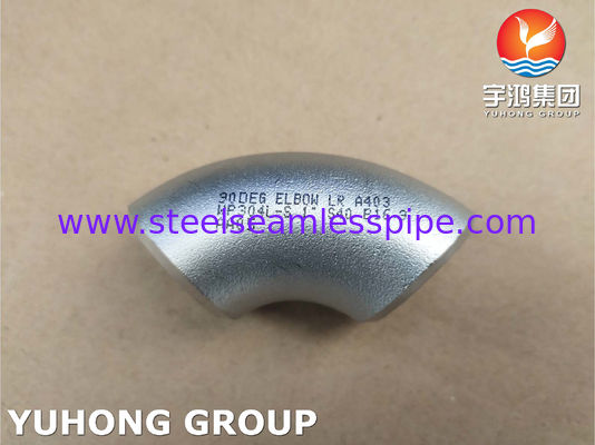 Stainless Steel Butt Welded Fitting 45DEG 90DEG 180DEG ELBOW LR SR WP304 WP304L WP316L 1/2" sampai 60" ASME B16.9