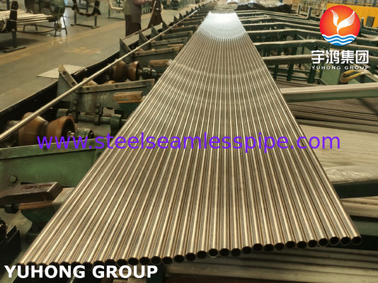Tabung tanpa jahitan paduan tembaga ASTM B111 C44300 Tabung Nikel Tembaga 6M/PC,12M/PC
