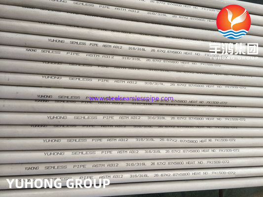 Tubos de Acero Inoxidable Sin Costura ASTM A312 TP304L TP316L Acar Anil 100% UT ET
