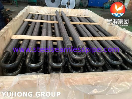 Karbon Steel U Bend Solid Fined Tube, High Frequency Welded Fin With A106 Gr.B Pipe Digunakan dalam Economizer