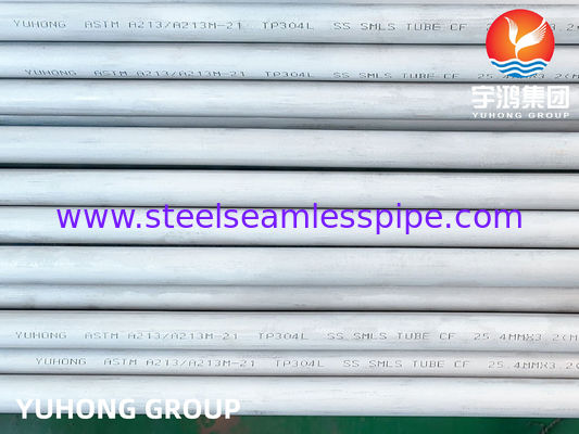 ASTM A213 TP304L Stainless Steel Seamless Tubes Untuk Bahan Kimia Penukar Panas