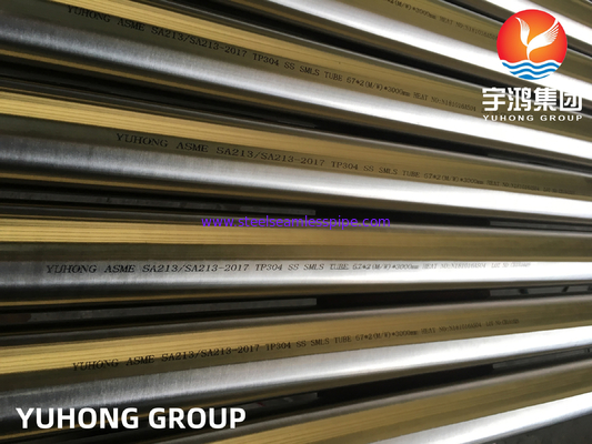 ASME SA213 TP304 tabung, tabung, bergelombang terang dari stainless steel