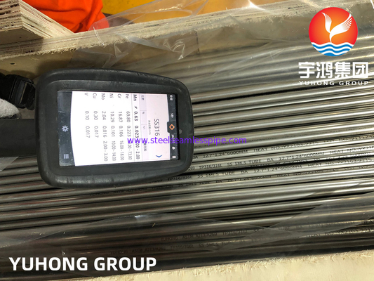 ASTM A213 TP316L tabung galvanis bercahaya dari stainless steel