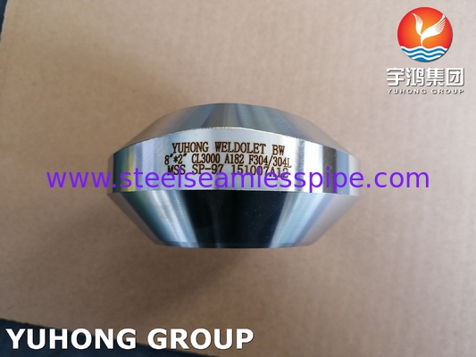 Fitting baja tahan karat ASTM A182 F304 1.4301 Weldolet MSS SP-97