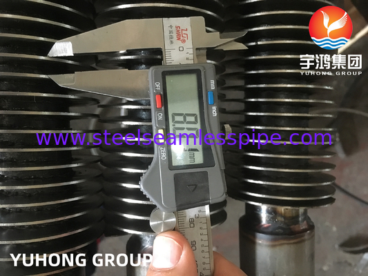 Tabung Fin High Frequency Welded, ASTM A213 T12 Alloy Steel Tube dengan 304 Fin Stainless Steel