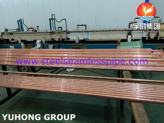 ASTM B111 C12200 tabung penukar panas tembaga tanpa jahitan