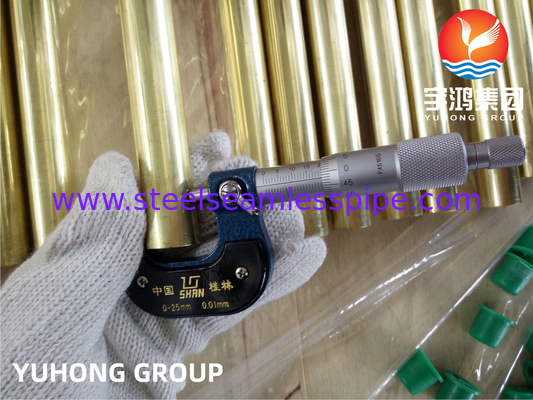 ASTM B111 C44300 Admiralty Brass Seamless Heat Exchanger, Tabung Kondensator