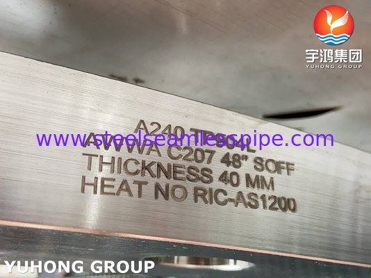 ASTM A240 F904L, UNS N08904, AWWA C207 Baja tahan karat Slip On Flange, permukaan datar