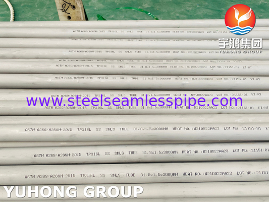 Stainless Steel Seamless Pipe Pileled Solid Annealed ASTM A269 A213 TP304 TP304L 316TI Pipa penukar panas Pipa kondensor