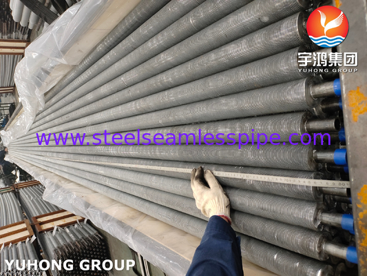 Tabung Fined Extruded, ASME SA179 Carbon Steel Heat Exchanger Tube dengan AL Fin