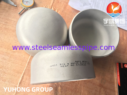Fittings Butt Weld, ASTM A403 WP304-S cap ujung tanpa jahitan stainless steel, ASME B16.9
