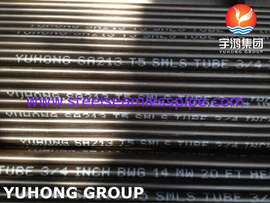 ASME SA213 T5 Tube Baja Alloy Hot Rolled Seamless untuk boiler, aplikasi penukar panas