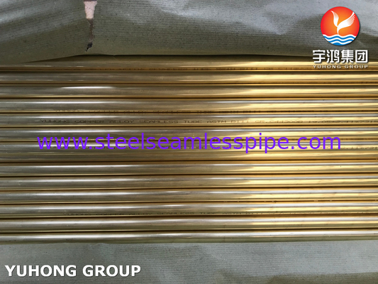 ASTM B111 C44300 Admiralty Brass Seamless Heat Exchanger, Tabung Kondensator