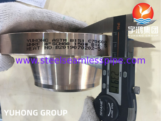 ASTM B151 C70600 Tembaga Nikel Alloy Forged Flange Weldneck Raised Face B16.5 untuk Pipeline