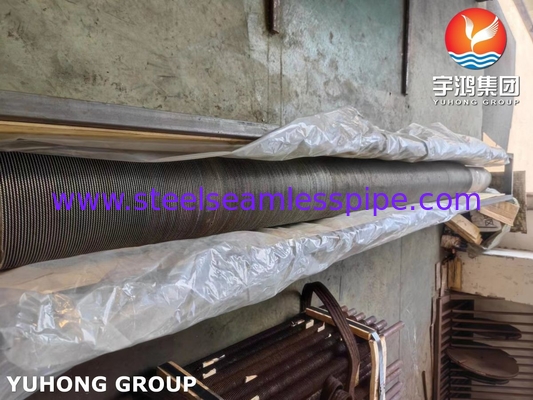 ASTM A312 TP347 Tabung Serrated Fin Spiral High Frequency Welded untuk Koil Tabung Konveksi