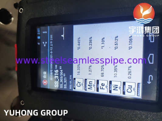 Bagian penukar panas tabung baja tahan karat ASTM A182 / ASME SA182 F316L