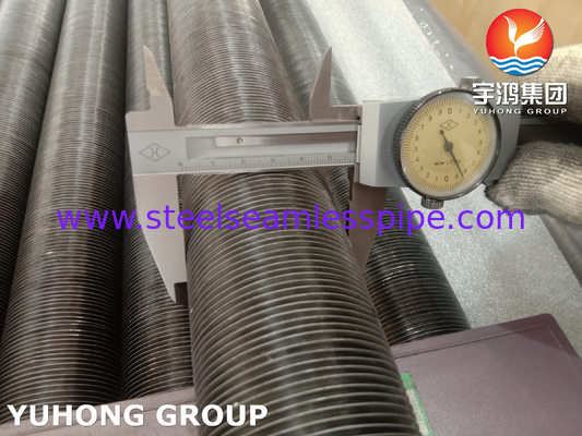 Bahan dasar tabung sirip jenis G tertanam ASME B163 Bahan NO4400 Aluminium Untuk Radiator Evaporator Penukar Panas