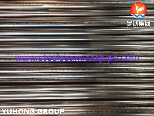 ASTM A249 TP316L Stainless Steel Welded Tube Untuk Boiler Superheater Heat Exchanger