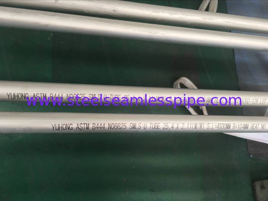 ASTM B444 Gr.2 INCONEL 625 Tabung U Bend Seamless untuk aplikasi Heat Exchanger 100% UT &amp; ET &amp; HT